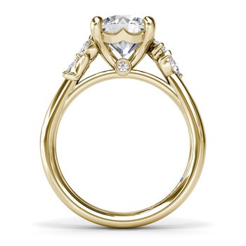 Pear and Marquise Side Stone Diamond Engagement Ring S4406