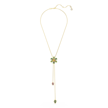 Swarovski Idyllia Y pendant, Mixed cuts, Flower, Multicolored