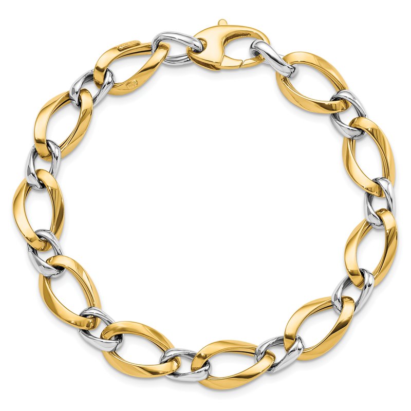 Leslieページ Leslie's 14K Two-tone Polished Link Bracelet LF950-7.5