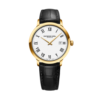 RAYMOND WEIL Toccata M's Gold-Plated White Dial Quartz Watch, 39mm