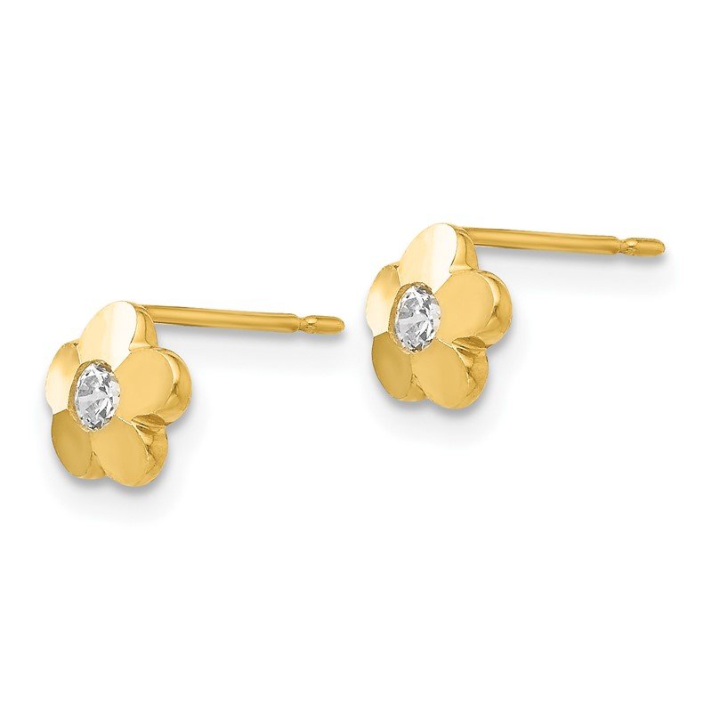 14k Yellow Gold D/C Pineapple Post Earrings 14k Yellow Gold D/C Pineapple Post Earrings