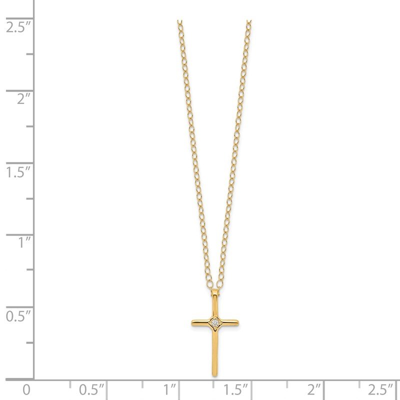 14k Yellow Gold Children's .01ct Diamond Cross 15 14k Yellow Gold Children's .01ct Diamond Cross 15