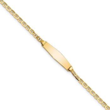 Quality Gold 14k Polished Solid Chain/Solid Plate Anchor