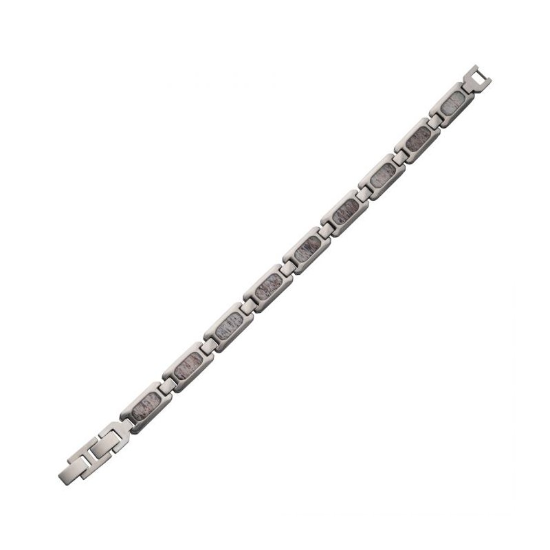 INOX Jewelry Matte Finish Stainless Steel Deer Antler Inlay