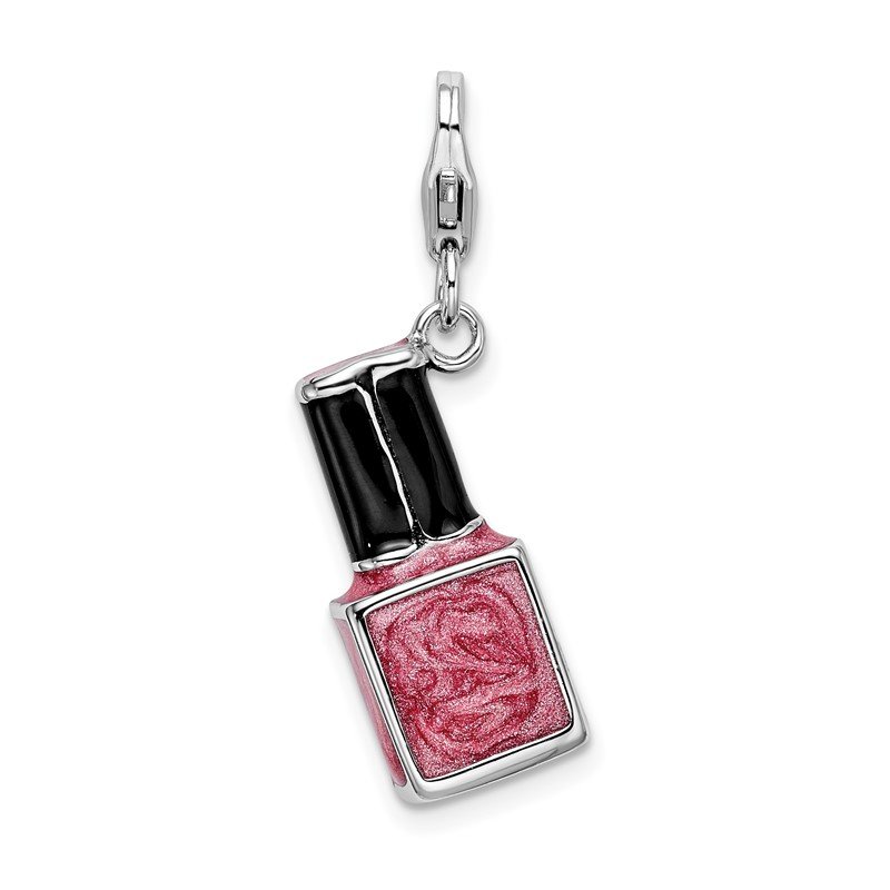 Nail Polish Bottle Charm Sterling Silver Nail Polish Bottle Charm Sterling Silver