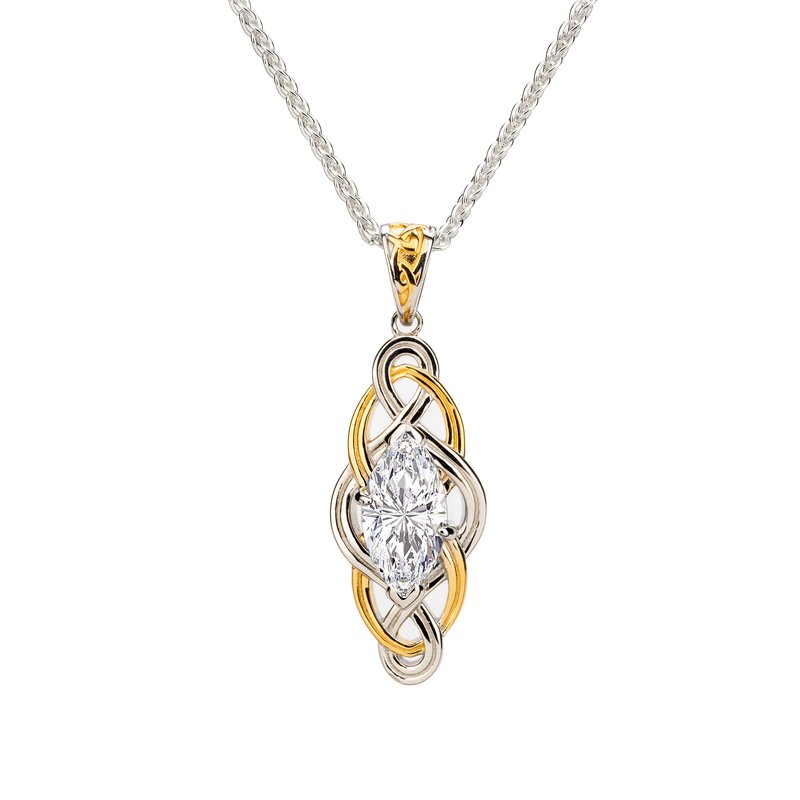 Keith Jack S/sil Rhodium + 18k Vermeil White Moissanite (Marquise